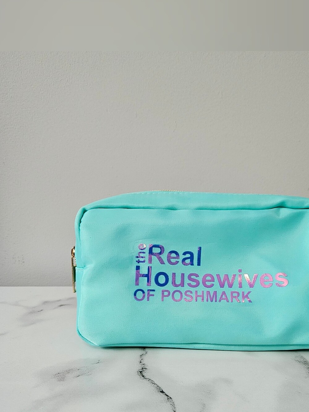 "The Real Housewives Of Poshmark" Nylon Cosmetic Pouch w/ HOLOGRAPHIC Font - Picture 6 of 13
